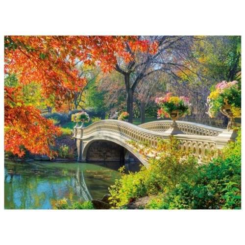 14CT Unprinted Crafts Bridge Park Scenery For Embroidered Handmade Arts Quality Counted Cross Stitch Kits Set Deco Wall Home