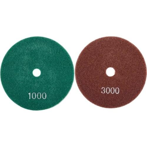 2 Kinds 5 Inch 125Mm Wet Diamond Polishing Pads Marble Granite Grits , 1000 & 3000