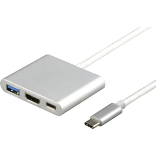 2017 New Multi-function 3 in 1 Male to Female USB-C USB 3.1 Type-c To HDMI USB 3.0 Charging Adapter For Macbook Air 12 Converter