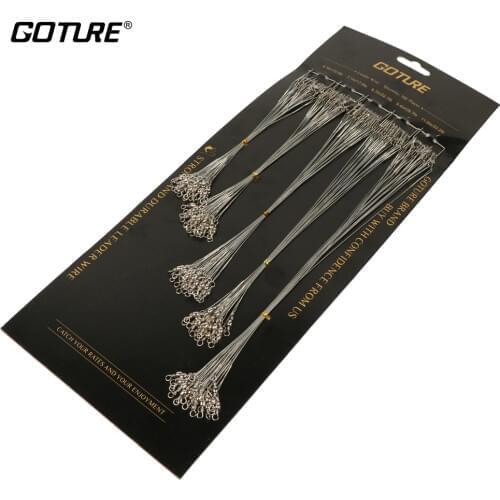 Goture 60/100pcs Fishing Line With Fishhook Swivel Snap Steel Wire Leader Trace Lures Leash Spinning Expert