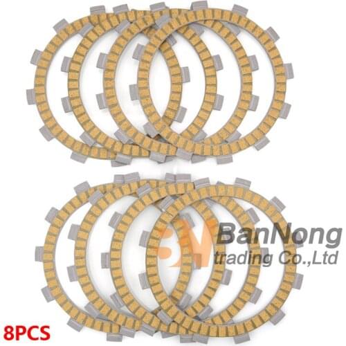 8PCS Motorcycle Steel Paper Friction Clutch plates disc Set For Yamaha YZF R6 YZF-R6 1999-2005 YZF-R6S R6S 2001-2009