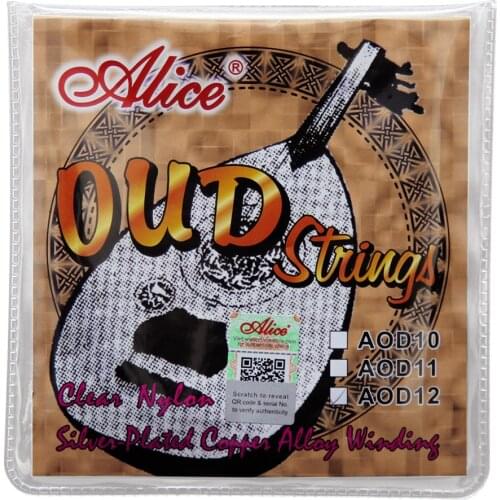 Alice Oud Strings Set Nylon & Silver-Plated Wound 12 Strings