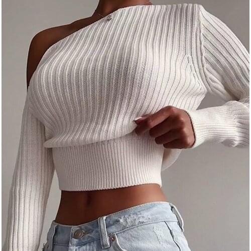ASHEYWR Womens Off Shoulder Pullovers