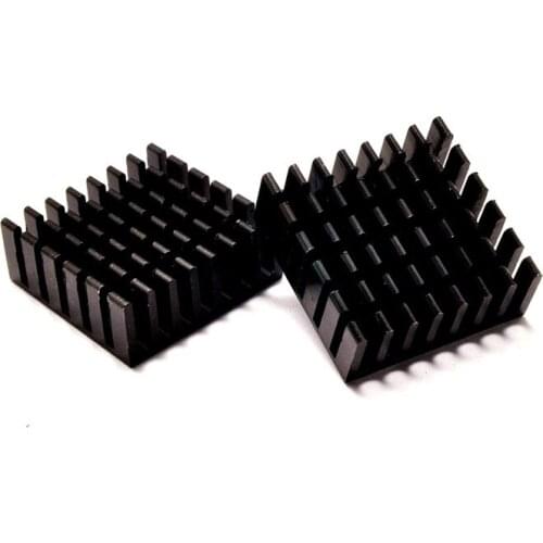 Fast Free Ship 200PCS Black aluminum Radiator fin 25*25*10MM Aluminum Profile Radiator With Groove IC Chip Cooling Block