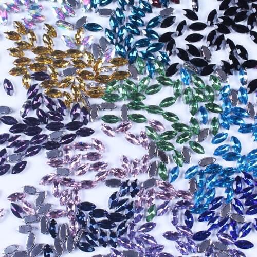 The Four Claws Drill Rhinestones Sewn Horse Eye Diamond Rhinestones Applique Strass Crystals Rhinestone For Wedding Dress DIY F