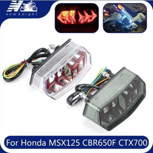 For Honda MSX125/SF CBR650F CTX700/N GROM125/SF Motorcycle Accessories 12V Rear Brake LED Red Tail Stop Turn Signals Light Lamp