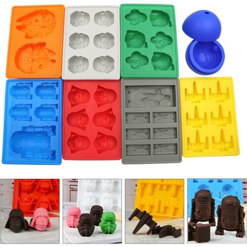 Star Wars Food Mold Anime Ice Tray Chocolate Figure Cookie Baking Mold DIY Cake Mould Jelly and Candy 3D Mold Toys for Kid Gifts