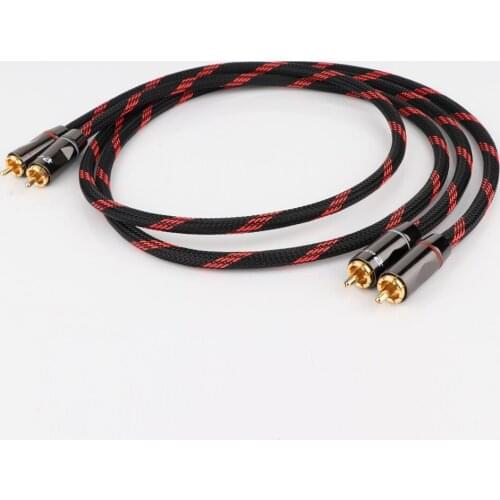 Hi-End HIFI Canare 5N OFC RCA Audio Cable, RCA Plug Signal Cable,RCA Jack Male to male interconnect connector Wire