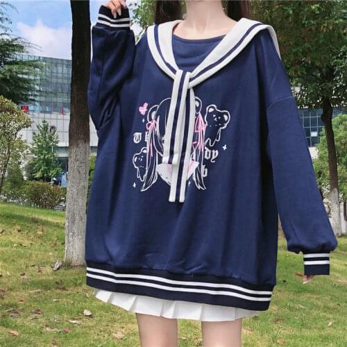 Kawaii clothing aesthetic womens winter tops fashion clothes japanese fashion gothic goth kpop sweatshirt women