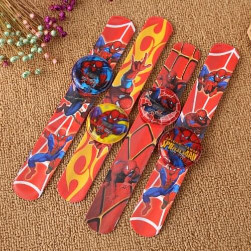 Marvel anime Avengers alliance Spiderman childrens snap ring Spiderman bracelet watch childrens toys birthday gift