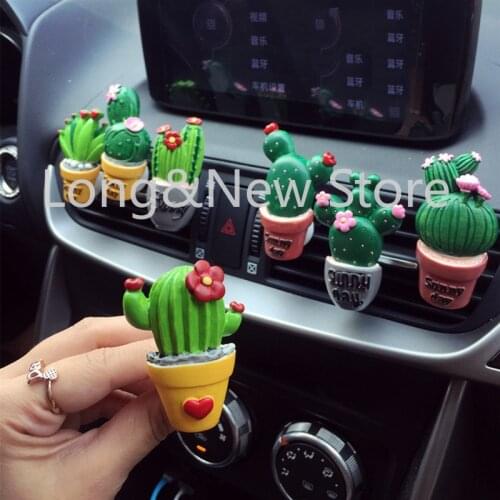 Creative 3D Simulation Plant Auto Air Conditioner Outlet Decoration Perfume Clip Air Freshener Car Tuyere Fragrance Car Ornament