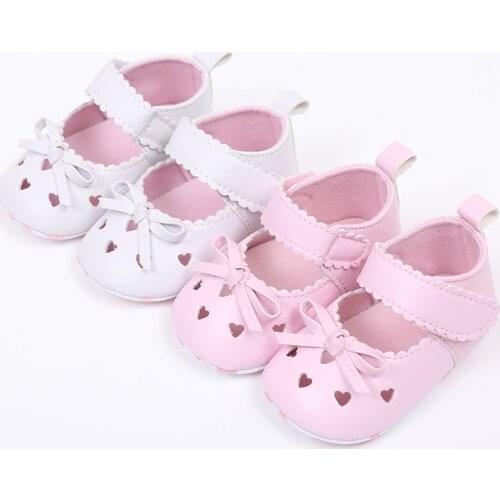 ROMIRUS 2019 New Ariival Newborn Infant Baby Girls Crib Shoes Soft Sole Anti-slip Sneakers Bowknot Shoes 15