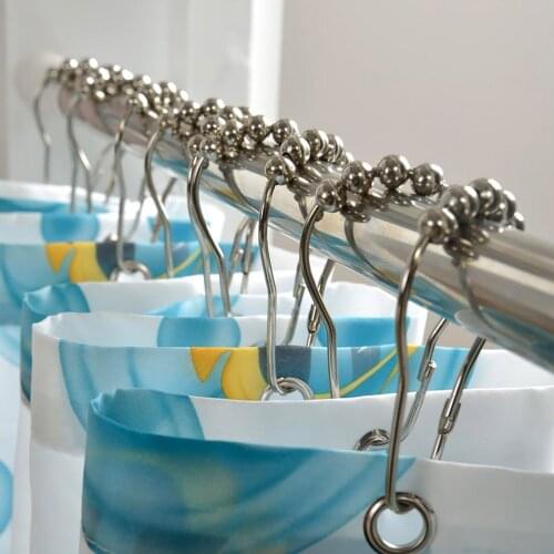 6pcs DIY Window Curtain Shower Curtain Hook Rings Metal Shower Curtain Hook Rails for Bathroom Shower Rods Curtain Set parts