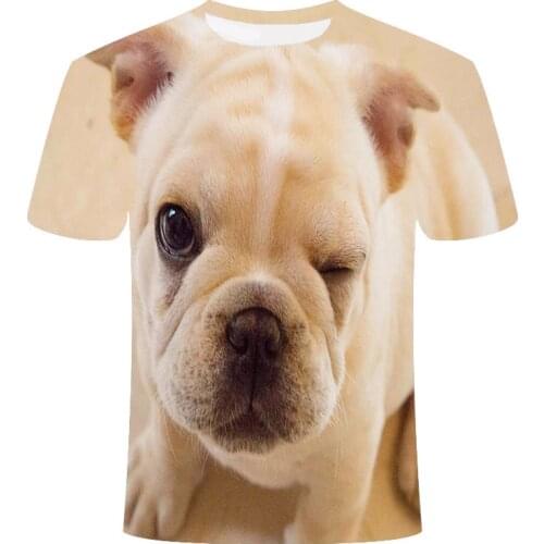 Summer new cute dog 3D printed T-shirt Men women funny casual short sleeves T-shirts for pet lovers