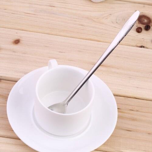 Long-Handle Stainless Steel Mixing Spoon For Coffee Ice Cream Cutlery High Quality Spoons