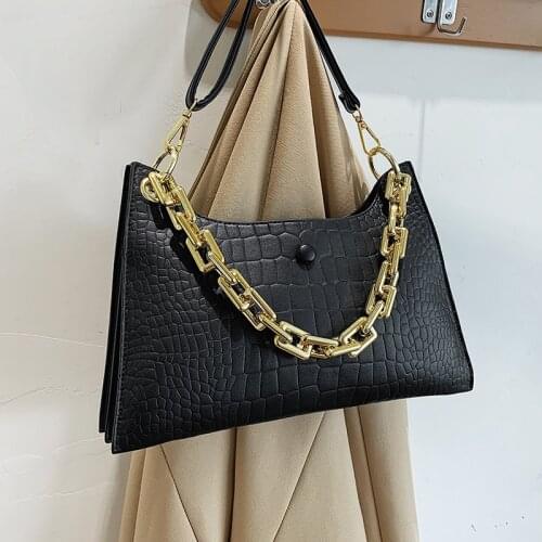 Small Leather Chain Womens Bag Alligator Crossbody Bags 2021 Female Solid Color Square Handbags Casual Retro Tote Shoulder Bags