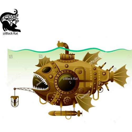 Fish-Shaped Mechanical Submarine Metal Cutting Dies Steampunk Piranha Stencil For DIY Scrapbooking Card Craft