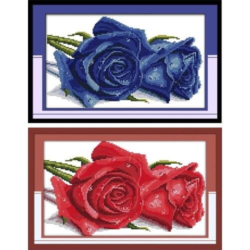Joy Sunday Rose Cross Stitch Kits for Valentines Gifts Flowers series Chinese embroidery counted needlework decoracion for home