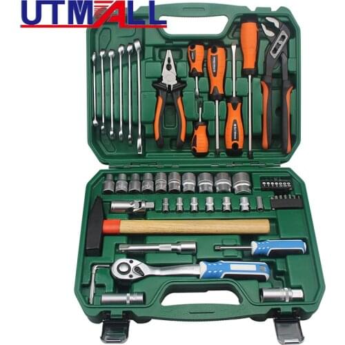 Hand Tool Set Metric Car Auto Repair Automotive Mechanics Tool Kit Home Garage Socket Wrench Tools in Tool Case