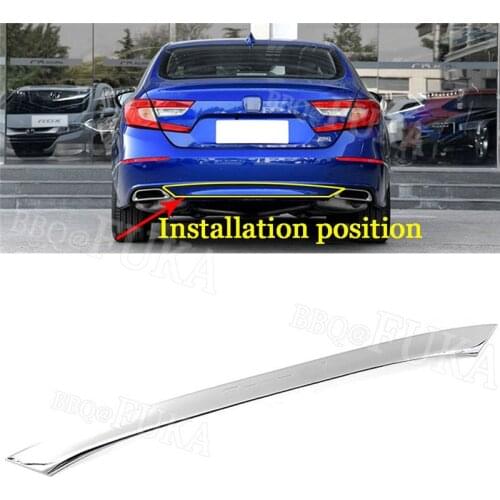 BBQ@FUKA Chrome ABS New Car Rear Bumber Decor Cover Trim Guard Fit for Honda 10th Accord 2018 Car Exterior Accessories Styling