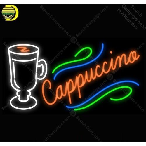 Cappuccino with Cup NEON LIGHT SIGN Neon Sign Decorate Hotel BEER PUB Pub Shop Sign Store Display Handcraft Iconic Sign light