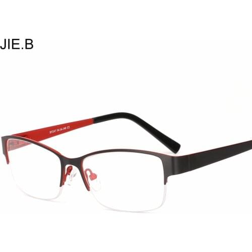 Double color Half Rim Spectacles Women Eyeglass Frames Prescription Glasses For Myopia Glasses Frames With Spring Hinge On Legs