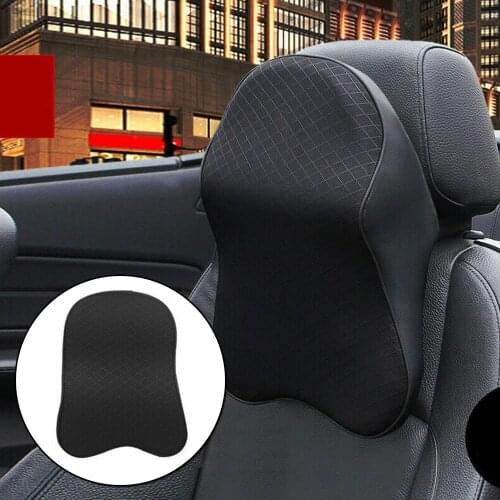 1PC Car Seat Headrest Pad Super soft Polyester Memory Foam Pillow Head Neck Rest Support Cushion Black