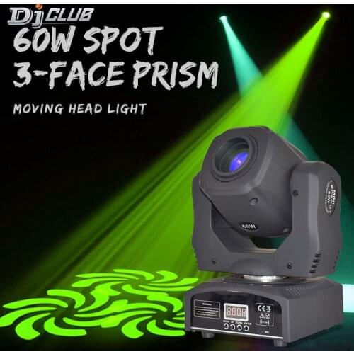 Stage Light LED Moving Head 60W Lyre Spot Dj Light With 3 Face Prism 512DMX Control For Disco Party Club
