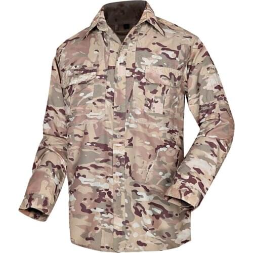 New Mens Military Shirts Tactical Clothing Quick Dry Long Sleeve Shirt Army Men Summer Combat Breathable Camouflage Shirts