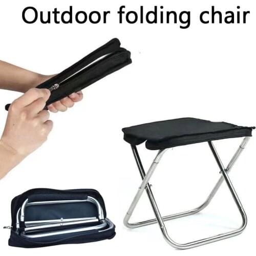 Outdoor Stainless Steel Handbag Folding Stool, Portable Folding Chair, Camping Chair, Fishing Stool, Outdoor Products