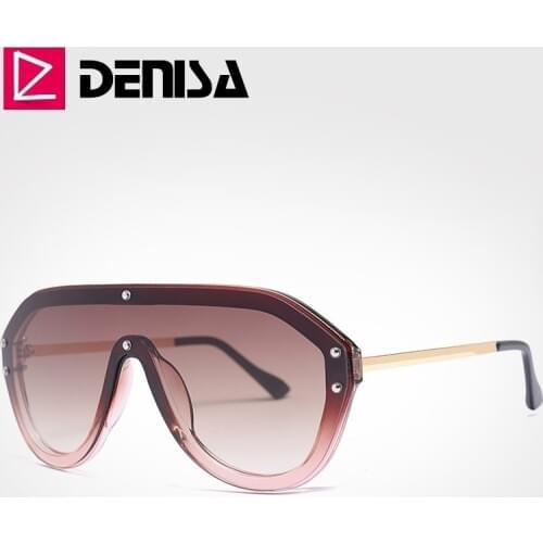 DENISA Big Sunglasses Men 2019 Luxury Sunglasses Girls One Piece Lens Gradient Oversized Glasses Vintage UV400 Shades G2032