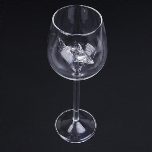 Fine European Crystal Glass Shark Red Wine Glasses Cup Glass 300ml Shark Style High Heel wine bottle cup Wedding Party Gift