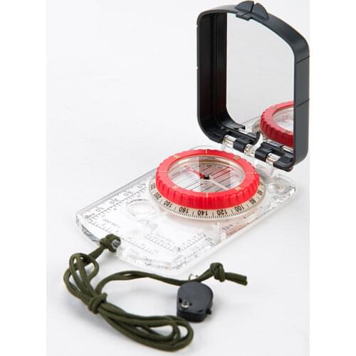 Luminous Compass with Mirror LED Light Durable Anti-shock Stable Waterproof Hiking Climbing Multifunctional Outdoor Gadgets