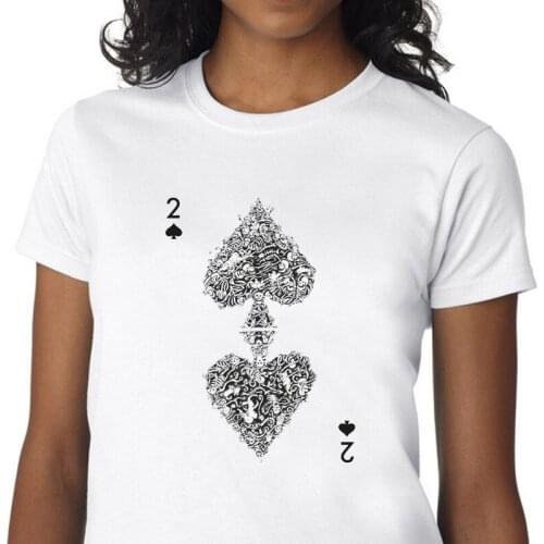 Tops t-shirt playing cards 2 gothic vintage Poker Spade 2 tshirt women t shirt grunge aesthetic clothes streetwear dropshipping