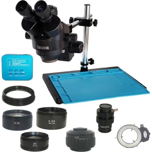 3.5X-90X Trinocular Stereo microscope 38MP HDMI USB video led lights microscopio Camera magnifier Jewelry phone pcb repair