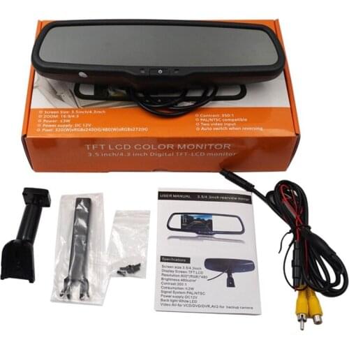 Universal AHD 4.3Inch TFT LCD Interior Replacement Rear View Mirror Car Monitor 2Ch Video Input