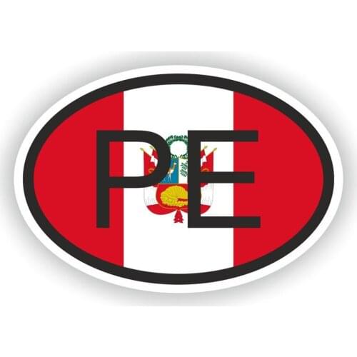 Peru Country Flag Creative Car Sticker Accessories Vinyl PVC 10cm*16cm Motorcycle Waterproof Windshield Car Styling Decal