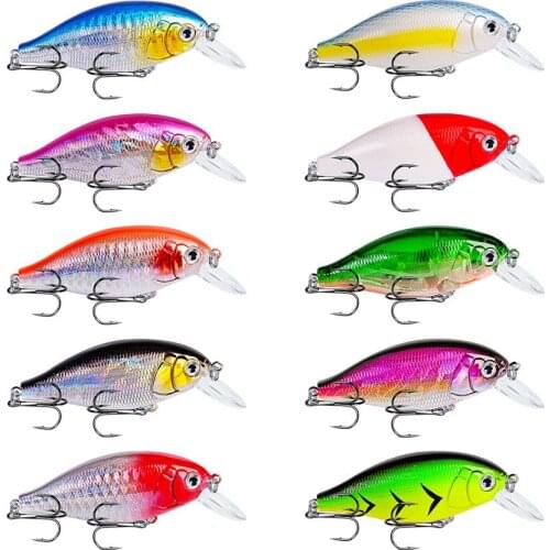 10pcs Hard Wobbler Fishing Lure 7cm 13g Artificial Plastic Bait Bionic 3D Eyes Floating Crankbait Japan Fish Pesca Isca