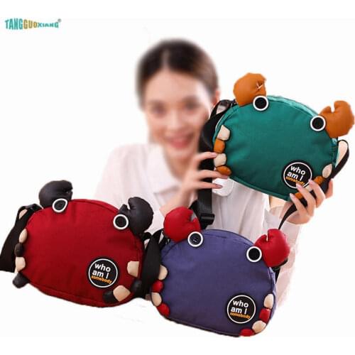 High quality Lovely Crab Packet Bear bags personality Womens Shoulder Bags Coin Purse Animals Toys Bag Kids package Gift