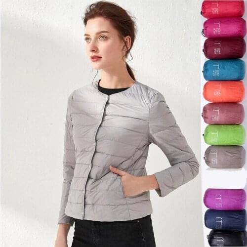 Woman Ultra Light Down Jacket Portable Parka Matt Fabric Casual Duck Down Coat Warm Parka Lightweight Jacket