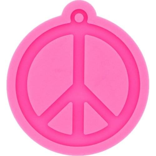 1PC Silicone Epoxy Peace Symbol Keychain Molds Handmade DIY Making Craft Accessories