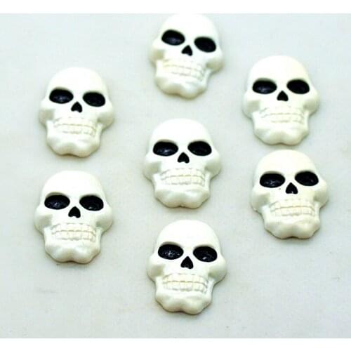 10PCS 18mmX25mm Resin Flat back Halloween Skull|Halloween Party Decoration Miniatures|Halloween Hair Dressing Supplies