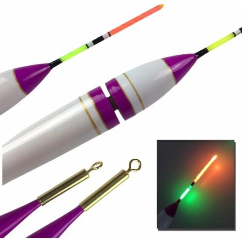2Pcs 4g 7.8g #0.8~ #3 LED Fishing Floats Balsa Wood Lighting Electronic Fishing Float Rock Saltwater Sea Luminous Fishing Bobber