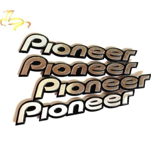 5pcs/lot pioneer Car Hi-Fi Speaker Decorative Sticker 3D Aluminum Badge Emblem Stereo Stickers 55x10mm custom make dropshipped