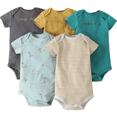 5-pack Baby Cotton Rompers Infantil Jumpsuit Boy&girls Clothes Summer Newborn Ropa Bebe Shorts Clothing Costume Outfit
