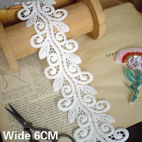 6CM Wide Elegant Venise Cotton Embroidered 3d Lace Ribbon Edge Trim DIY Curtains Wedding Headveil DIY Materials Accessories