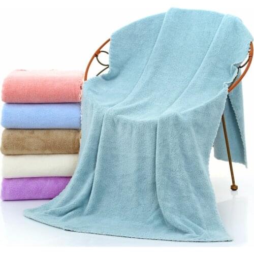 Absorbent Towel Coral Fleece 70*140cm Microfiber Beauty Towel Bath Towel Beach Towel