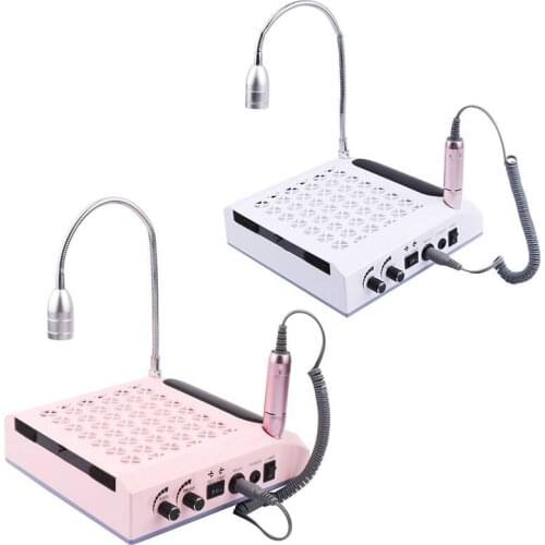 Nail Polisher 80W LED Lamp Dust Collector 25000RPM Drill Machine Pedicure Remover Polisher Nail Tools