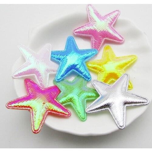 20PCS PU Leather Star Ball Padded Appliques For clothes DIY Baby Hair Clip Headwear Decor Ornament Accessories