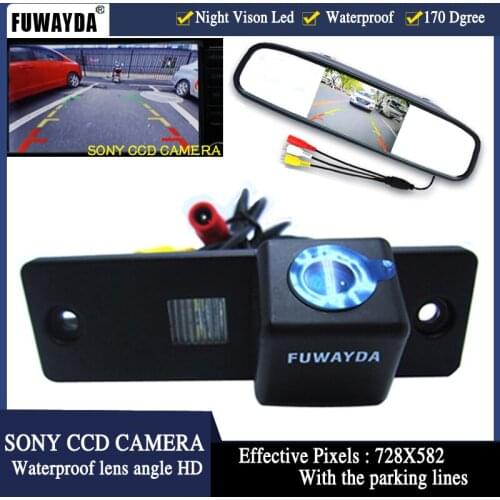 FUWAYDA 4.3' LCD Auto Car Rear View Mirror Monitor Parking+Car Reverse HD SONY CCD Camera for Toyota 4Runner Land Cruiser Prado